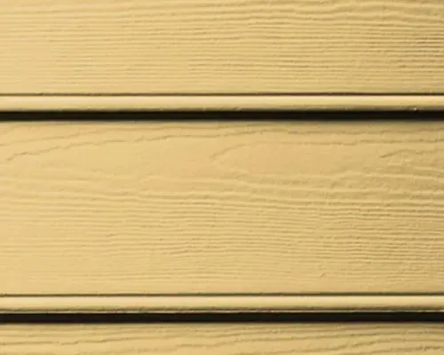 A yellow swatch of the Beaded Cedarmill James Hardie HardiePlank Lap Siding.